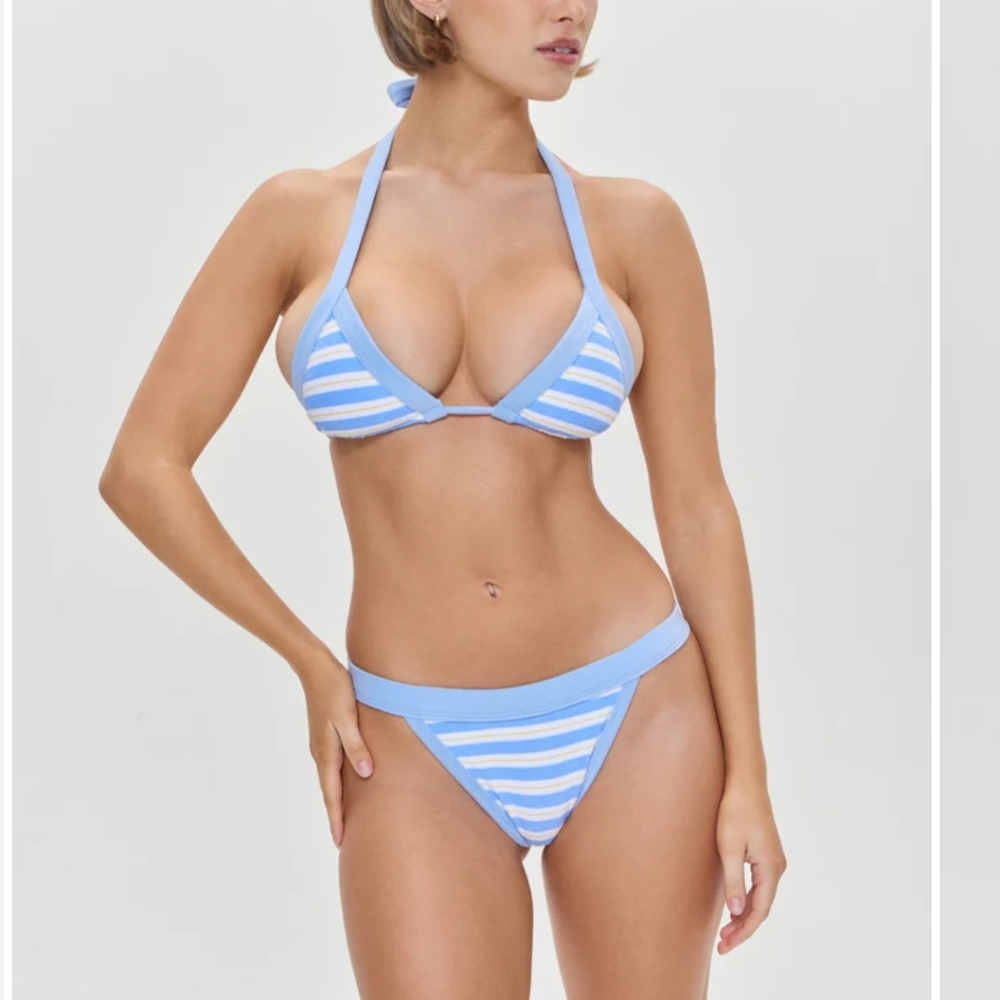 New!Frankie's Bikinis Coke‎ Striped  Bikini Bottom